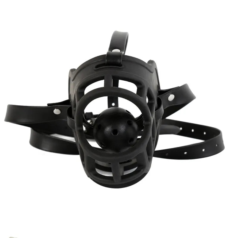 BDSM-Gesichtsmaske aus hohlem Netzgewebe mit offenem Mund und Ballknebel für Fetisch-Sklaven für Paare, Spiele für Erwachsene, Bondage-Fesseln, Cosplay-Sexspielzeug