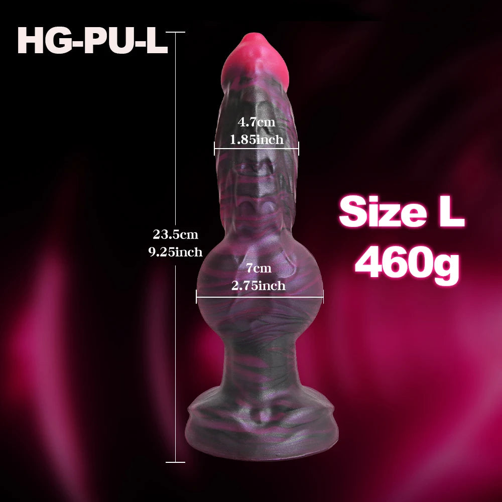 Consolador con forma de perro, tapón anal, pene grande y grueso, silicona líquida, para mujeres y hombres, estimulador del punto G y la próstata, productos para adultos para juegos previos.