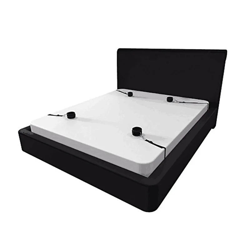 BDSM Bondage Fesselset für Paare – Verstellbare Handschellen &amp; Fußfesseln mit Bettgurten, weiche SM-Fesseln für erotische Spiele für Erwachsene