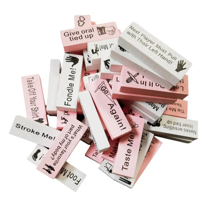 48-teiliges Sex-Block-Spiel für Erwachsene, Sexspielzeug, Holzblock-Turm-Spiel, Paare, Valentinstag, Tumbling Tower, Stapelspiele, SM-Produkt