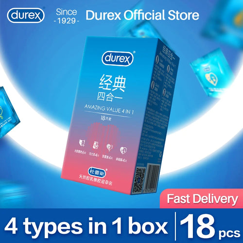 Durex Condoms Mixed pack Penis Cock Sleeve Intimate goods Natural Latex Smooth Lubricated for Adult Condoms for men