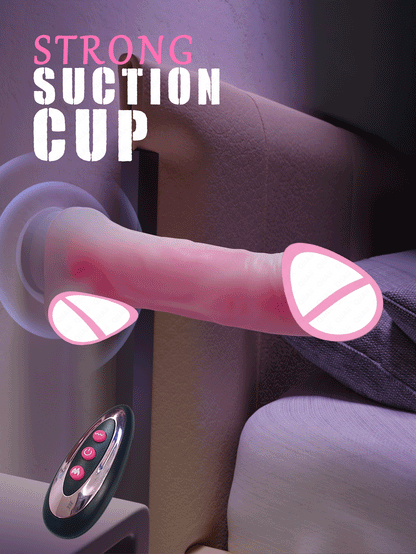 Fernbedienung Vibrierender großer Dildo Simulierter Penis Kraftvoller Stretch &amp; Vibrieren Heizender Dildo Vibrator Penis Masturbator für Frauen