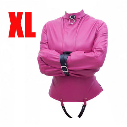 Brazalete de cuero BDSM, juguete sexual con camisa de fuerza, cinturón ajustable de bondage, disfraz sexy de esclava para cosplay para mujer.