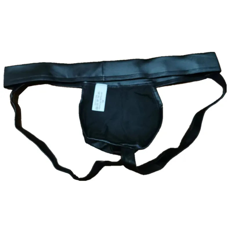 Sexy Männer Unterwäsche Jockstraps Schwarz Kunstleder Pantie Mann G-String Tangas Dessous Erotische Penis Männliche Unterhose Cueca Ropa