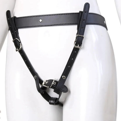 Soporte para vibrador BDSM, vibrador de bondage, juguetes sexuales de cuero, arnés con correa, cinturón de castidad para orgasmos forzados, para juegos de adultos.
