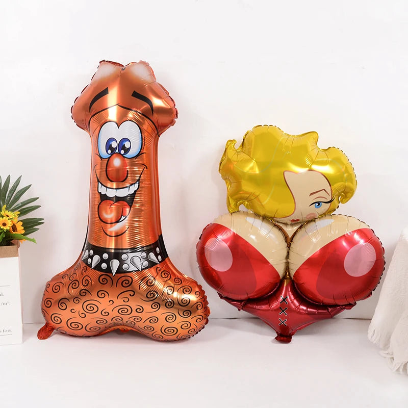 Funny Penis Foil Balloon Big Willy Shape Inflatable Ballons Bachelorette Party Bride To Be Decor Globos Hen Night Party Supplies