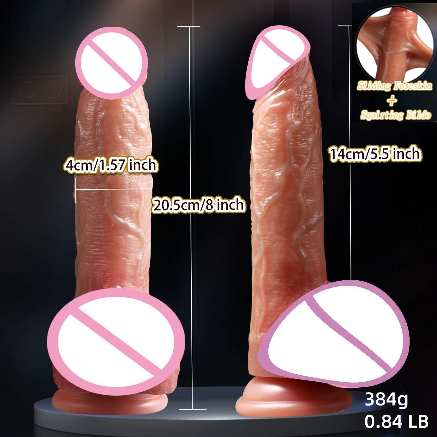 Dildos con chorros, eyaculación a través del escroto, pene con chorros, pene realista, orgasmos vaginales femeninos.