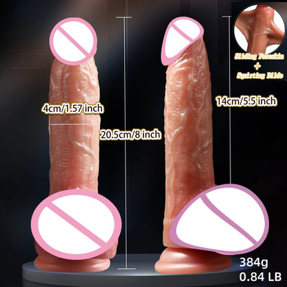 Dildos con chorros, eyaculación a través del escroto, pene con chorros, pene realista, orgasmos vaginales femeninos.