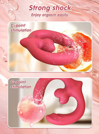 G-Spot Double-Ended Sex Toys Dildo Vibrator for Women Lesbian Couples 7 Modes Strapless Strap-on with Remote Control Adults Good