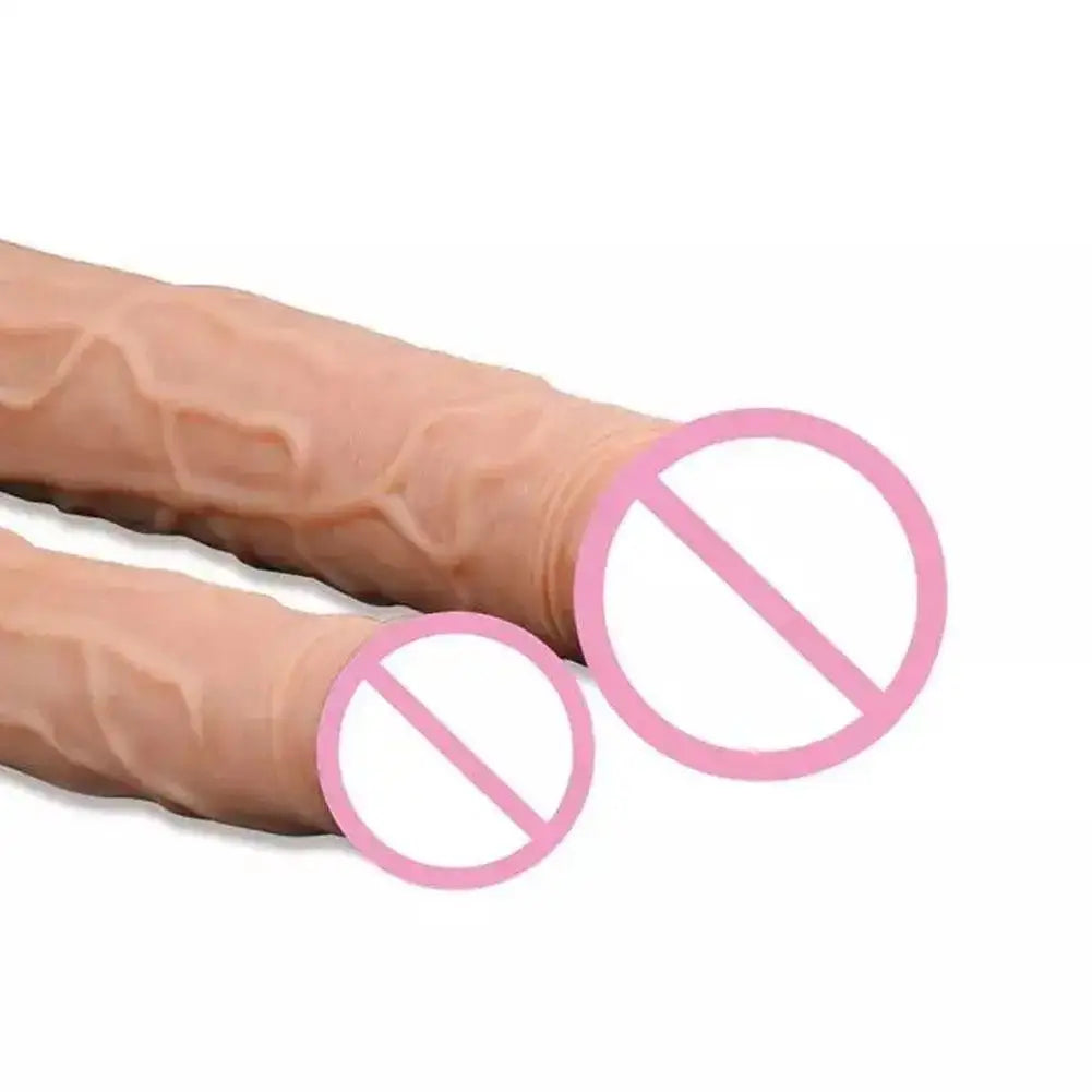 Dual-Ended Dildo for Women Flexible Realistic Double Penetration Adult Toy for Vaginal Anal Stimulatio for Lesbian Double Penis