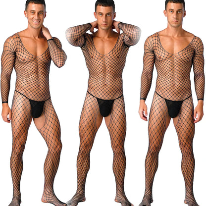 Juguete sexual sexy para parejas adultas 2025, lencería de rejilla para hombre, monos, babydoll transparente para hombre, ropa de dormir, ropa interior porno para caballeros.