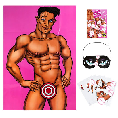 Bachelorette Party Game Funny Paper Poster Hunk Dick Photo Props Bride To Be Hen Night Party Supplies Bridal Shower Wedding Gift