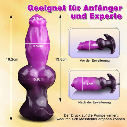 Consolador monstruo inflable con forma de pene y cola de animal, fantasía de perro, consoladores con nudo, tapón anal, fetiche, BDSM, juguetes sexuales para adultos para hombres y mujeres.