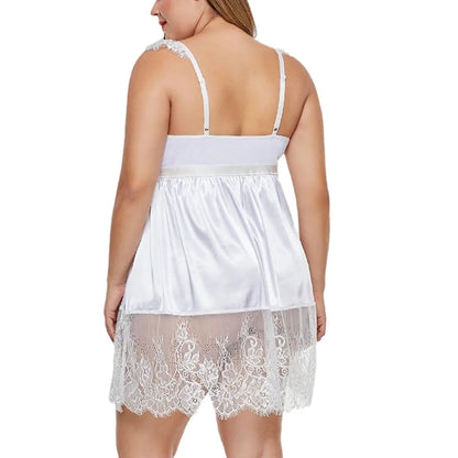 XL-6xl Plus Size Damen Sexy Dessous Spitzen-BH Tief ausgeschnittene verführerische Unterwäsche Offener Schritt Nachthemd Erotische Badydolls Kostüme