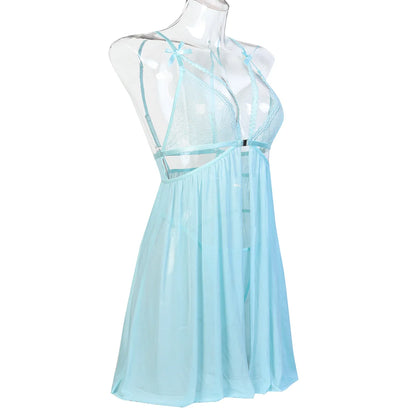 Lencería sexy para mujer, ropa interior erótica transparente, camisón con tanga, ropa de dormir