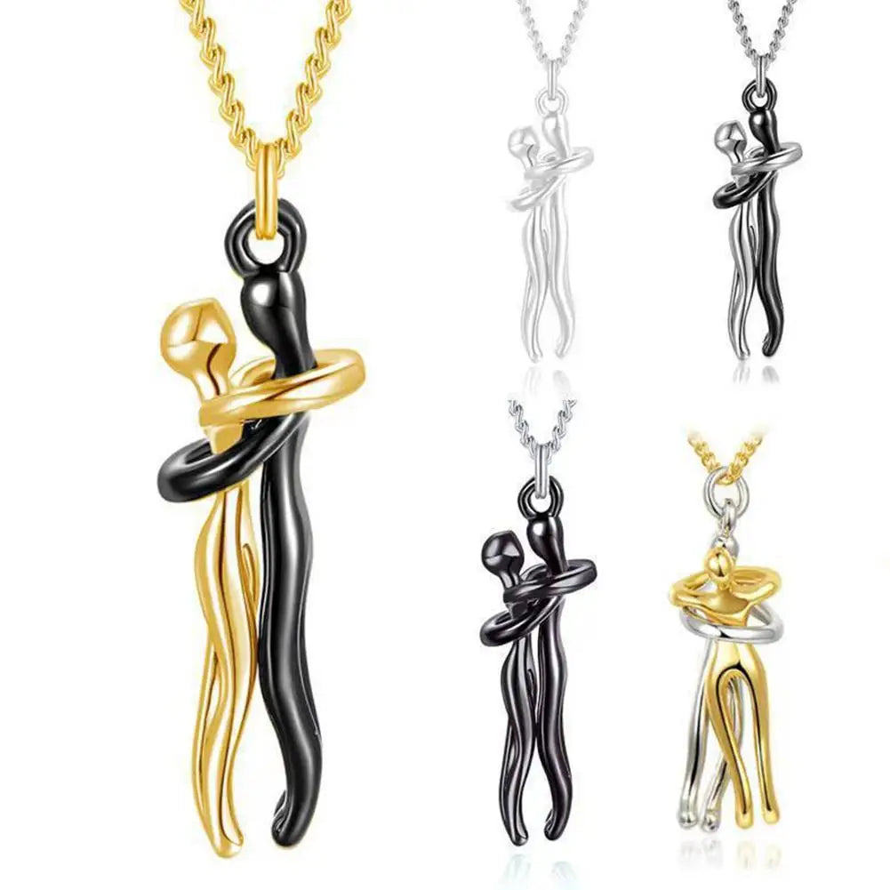 Collar de dos colores para pareja, personalizado, de moda, para amantes, juntos para siempre, colgantes, cadena de clavícula, regalo de joyería