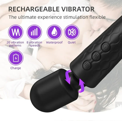 20 Speeds AV Vibrator Powerful Handheld Wand Massager Anal Dildo G spot Clit Stimulator Female Masturbation Sex Toys  for Women