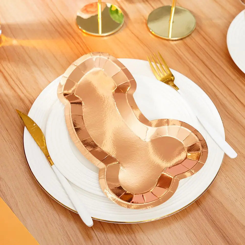 25Pcs Penis Paper Plates Funny Tableware Bachelorette Shower Gift Accessories Night Hen Bridal Wedding Party Supplies Party H0X8