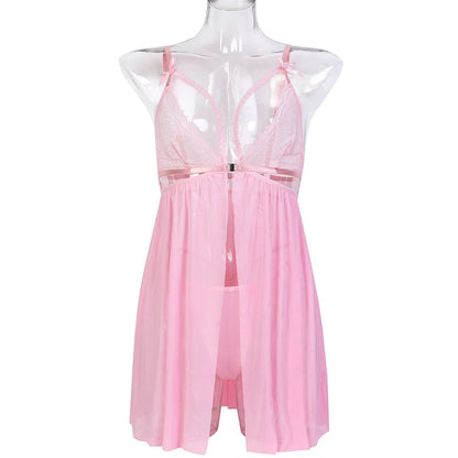 Lencería sexy para mujer, ropa interior erótica transparente, camisón con tanga, ropa de dormir