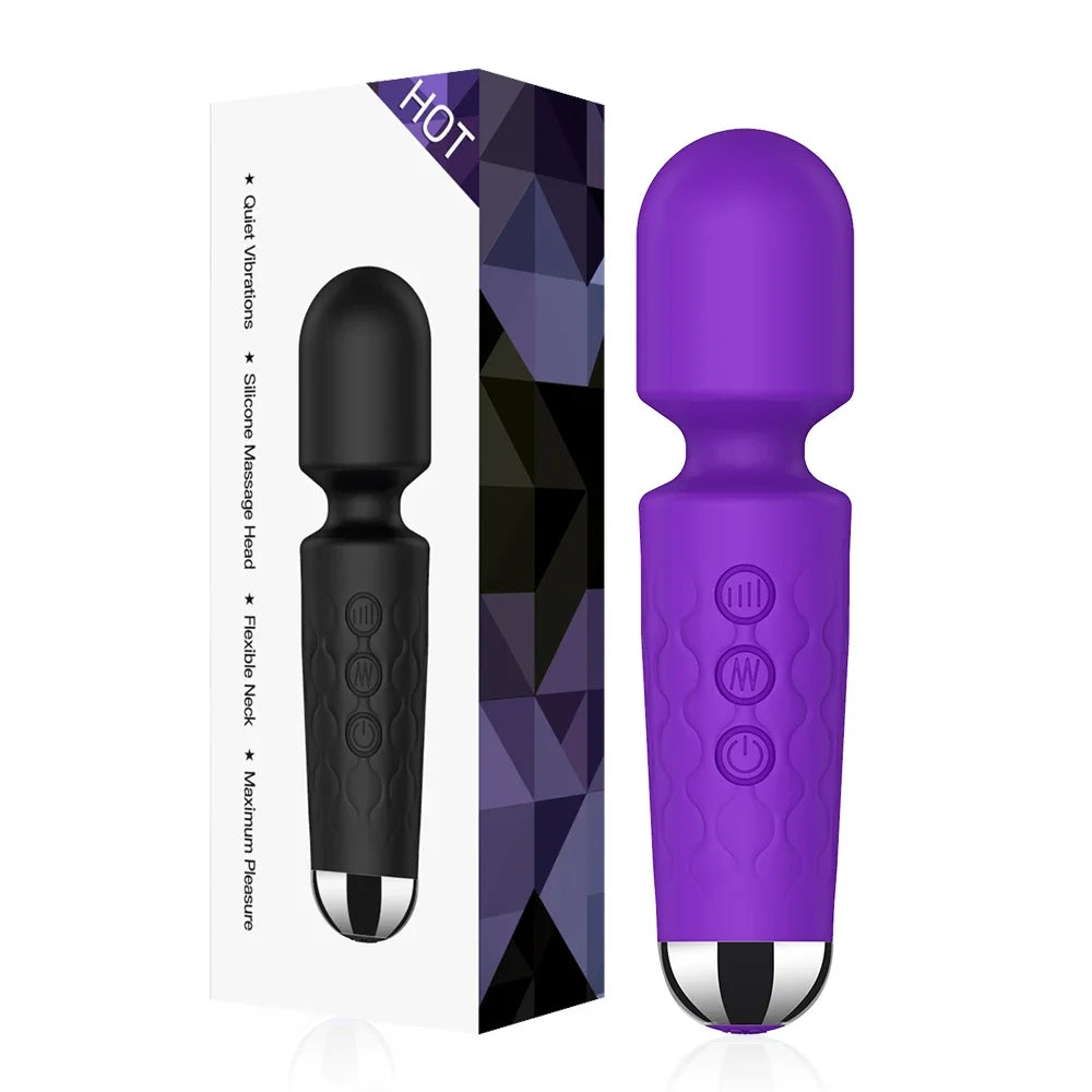 Vibrador AV potente de 20 velocidades para mujeres, estimulador de clítoris, punto G y pezón, varita mágica, consolador, masturbación femenina, juguetes sexuales para adultos.