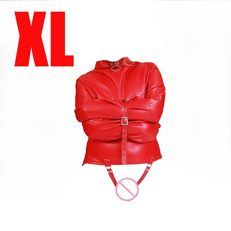 Brazalete de cuero BDSM, juguete sexual con camisa de fuerza, cinturón ajustable de bondage, disfraz sexy de esclava para cosplay para mujer.