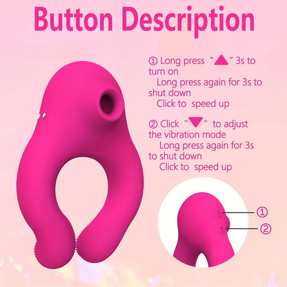 Vibrator For Women Penis Cock Ring Clitoral Stimulator Clit Sucker Delay Ejaculation Dick Enlarger Ring Sex Toys For Men Couples