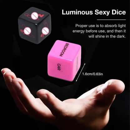 Juego de 5 dados sexys para adultos, divertido juego de posturas de amor para parejas, erótico, noctilucente, para amantes, juego previo, juguete romántico para fiestas.
