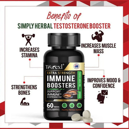 Testosteron-Booster für Männer, Potenzmittel, Steigerung von Energie und Ausdauer, Nahrungsergänzungsmittel für Muskelwachstum, Austern-Maca-Ginseng