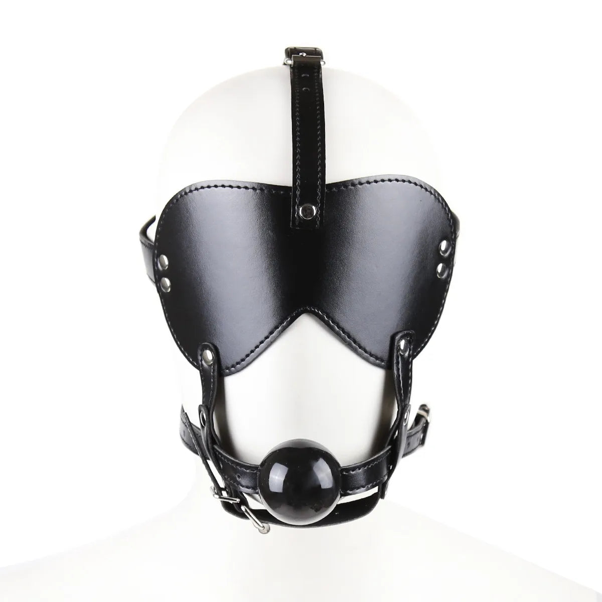 SM Leather Padded Hood Blindfold,Head Harness Mask Gag, BDSM Bondage ,Sex Toys for Couples Accessories