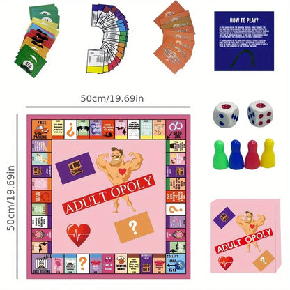 Couples Adultopoly Board Game For Sex Toys Date Night Couple Game Card Board Game Props For 1 Set Adults Sex Game Board