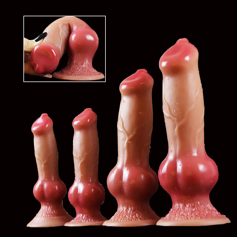 Consolador de perro/consolador enorme de animal realista con ventosa, tapón anal grande, pene gigante monstruoso, suministros para adultos para hombres y mujeres
