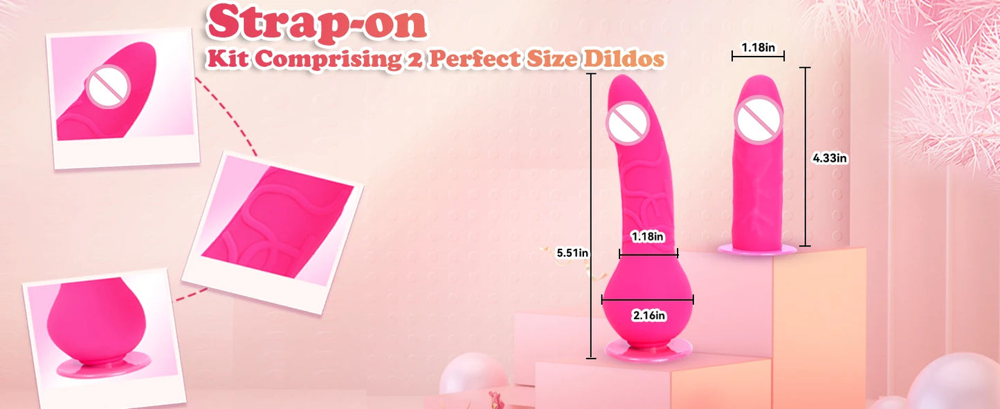 Double Strapon Dildo Dual Penetration Penis with Belt,Sexual Harness with Double Penis for Adults,Sexy You for Women Lesbian