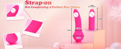 Double Strapon Dildo Dual Penetration Penis with Belt,Sexual Harness with Double Penis for Adults,Sexy You for Women Lesbian