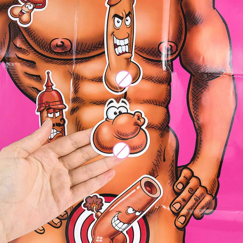 Bachelorette Party Game Funny Paper Poster Hunk Dick Photo Props Bride To Be Hen Night Party Supplies Bridal Shower Wedding Gift