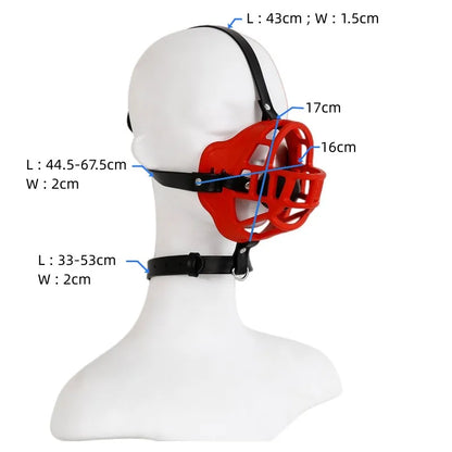 BDSM-Gesichtsmaske aus hohlem Netzgewebe mit offenem Mund und Ballknebel für Fetisch-Sklaven für Paare, Spiele für Erwachsene, Bondage-Fesseln, Cosplay-Sexspielzeug