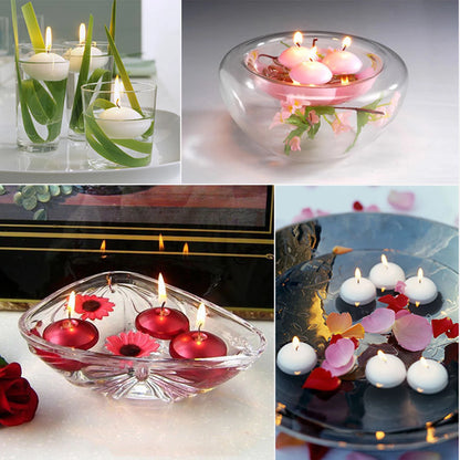 30 velas flotantes románticas sin aroma, redondas, ideales para decorar fiestas, cenas, aniversarios, bodas, San Valentín y eventos.