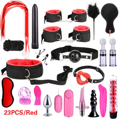 Kits de juguetes sexuales BDSM para adultos, juegos eróticos, máscara de bondage, esposas de plumas, esposas de tobillo y ataduras para parejas, accesorios sexuales para mayores de 18 años.