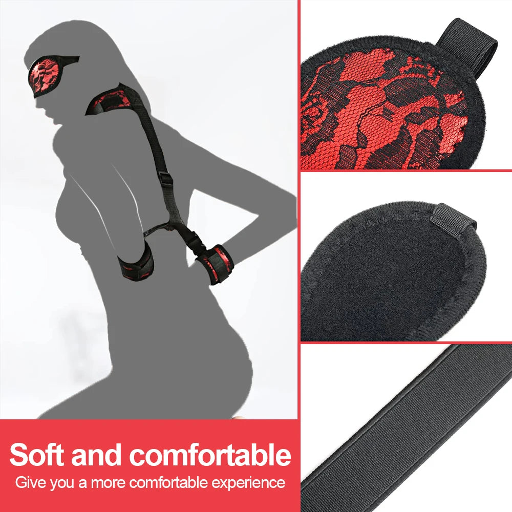 BDSM Erwachsene SM Sex Restraint Handschellen Slave Tools Bdsm Sexy Handgelenk bis Fußfesseln Offenes Bein Handspielzeug Bondage Für Paare 18+