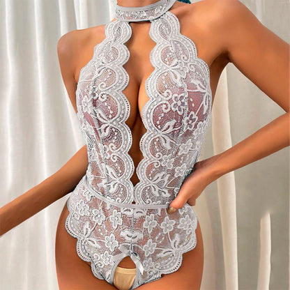 Lencería sexy porno para mujer, tallas grandes S-2XL, mono, ropa de juego de rol, camisón transparente, ropa interior con entrepierna abierta, disfraces exóticos