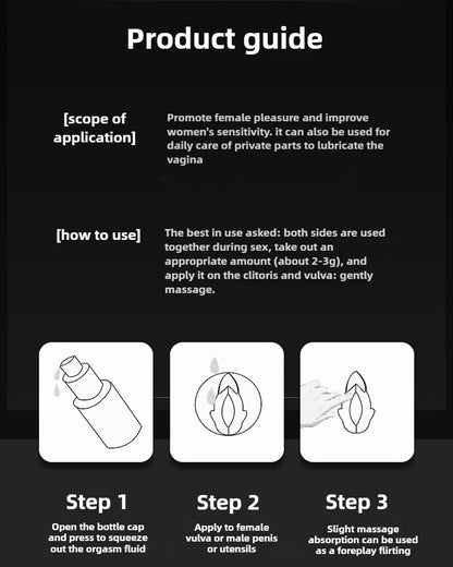 Aceite de masaje para orgasmos femeninos Promueve la secreción Placer sexual femenino Mejora la lubricación Mejora la sequedad Juguetes sexuales líquidos para adultos