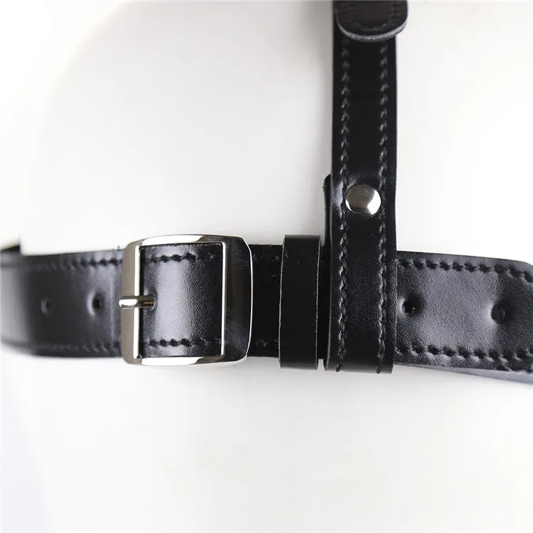 SM Leather Padded Hood Blindfold,Head Harness Mask Gag, BDSM Bondage ,Sex Toys for Couples Accessories