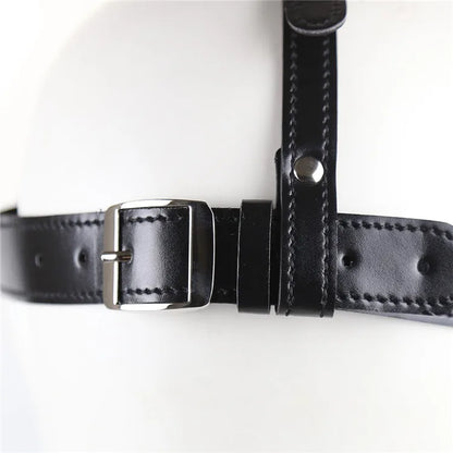 SM Leather Padded Hood Blindfold,Head Harness Mask Gag, BDSM Bondage ,Sex Toys for Couples Accessories