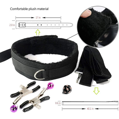 BDSM Sexy Kits Plüsch Sex Bondage Gear Handschellen Sex Spiele Peitsche Knebel Spielzeug für Erwachsene Exotisches Zubehör Sexspielzeug für Paarzubehör