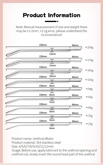 Juguetes sexuales para adultos para hombres, dilatadores de pene, catéteres de acero inoxidable con cabeza lisa, dilatadores uretrales.