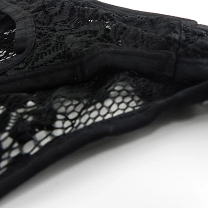 Tanga de encaje para hombre, ropa interior sexy, transparente, con bolsa en U, bragas eróticas