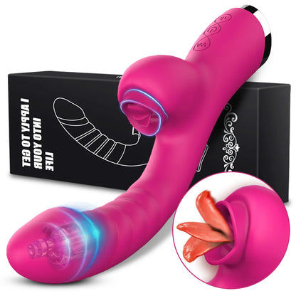 Vibrador para lamer la lengua 2 en 1, juguetes sexuales para mujeres adultas, consoladores, vibradores, estimulador de clítoris con 20 velocidades, producto sexual.