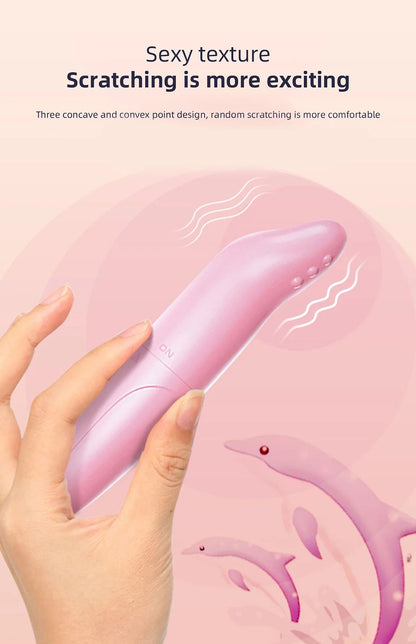 Vibrador, juguete sexual para mujer, masajeador eléctrico tipo delfín, mini bala vibradora, masturbador para adultos, estimulador de clítoris, pezón y punto G.