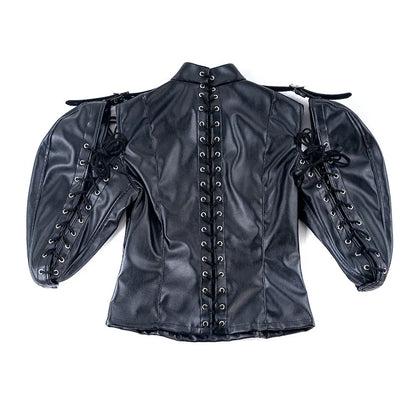 Disfraces sexys de bondage BDSM para adultos con camisola de cuero sintético para la parte superior del cuerpo, para parejas, juegos de rol de esclavos, juguetes sexuales.