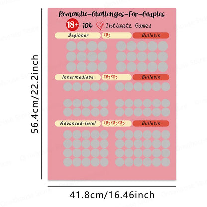 ¡Desafío de intimidad para parejas, edición avanzada! ¡104 carteles íntimos sorpresa para rascar para parejas!