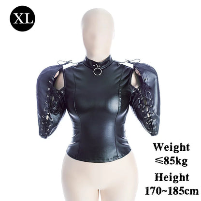 Disfraces sexys de bondage BDSM para adultos con camisola de cuero sintético para la parte superior del cuerpo, para parejas, juegos de rol de esclavos, juguetes sexuales.